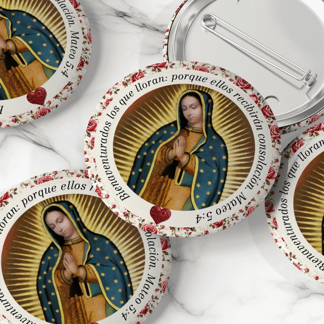 Virgen de Guadalupe Beerdigung in Love Memory Button (Virgen de Guadalupe, Our Lady of Guadalupe, funeral keepsake, funeral buttons, Celebration of Life)