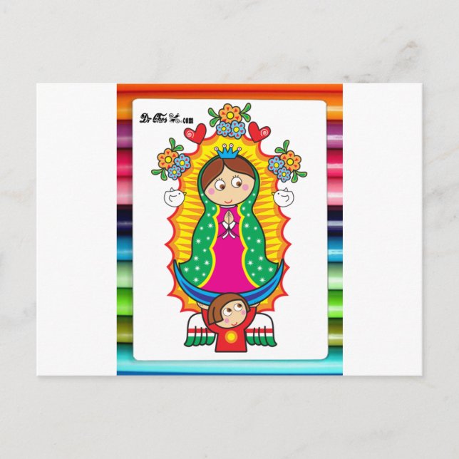 VIRGEN DE GUADALUPE CARICATURA 01 ZOLLBARER PRO POSTKARTE (Vorderseite)