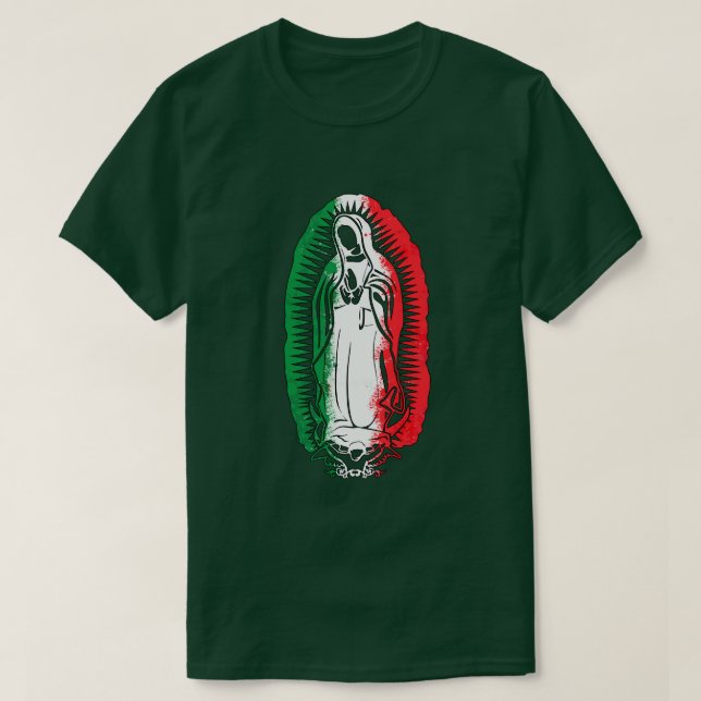 Virgen De Guadalupe Custom Nachname Sweatshirt T-Shirt (Design vorne)