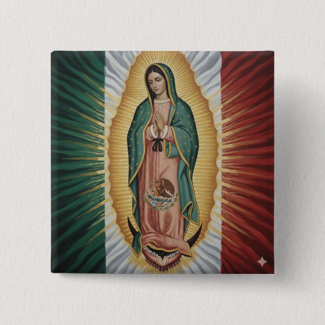 Virgen de Guadalupe - Mexiko Button (Vorderseite)