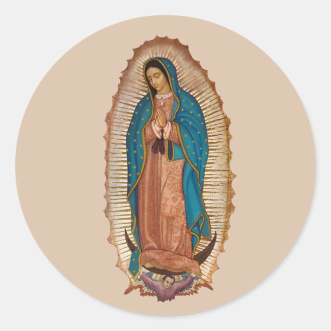 Virgen de Guadalupe Runder Aufkleber (Vorderseite)