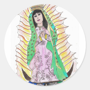 Virgen de Guadalupe Runder Aufkleber