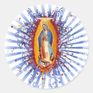 Virgen de Guadalupe Runder Aufkleber