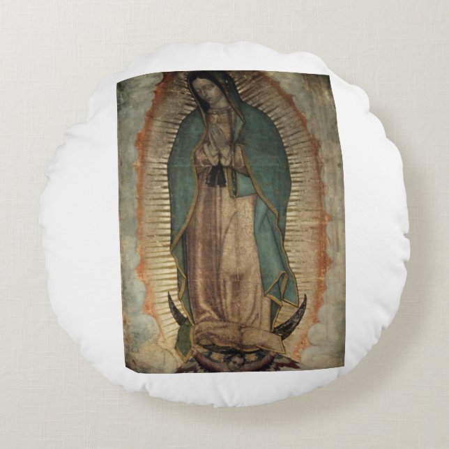 Virgen de Guadalupe Rundes Kissen (Vorderseite)