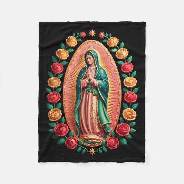 Virgen De Guadalupe Saint Mary Christian Religious Fleecedecke (Vorderseite)