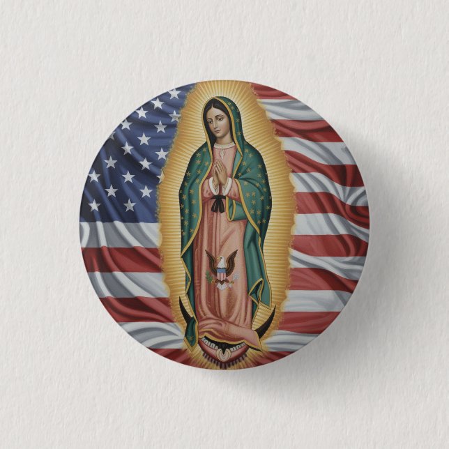 Virgen de Guadalupe - USA Button (Vorderseite)