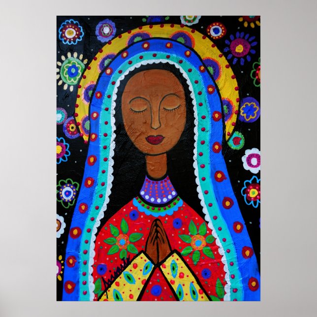 Virgen Guadalupe von Pristine Cartera-Turkus Poster (Vorne)