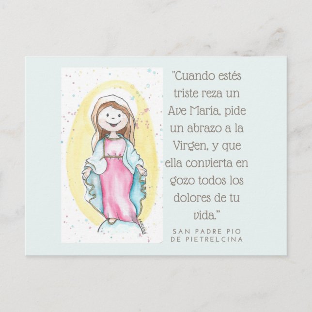 Virgen María Feiertagspostkarte (Vorderseite)