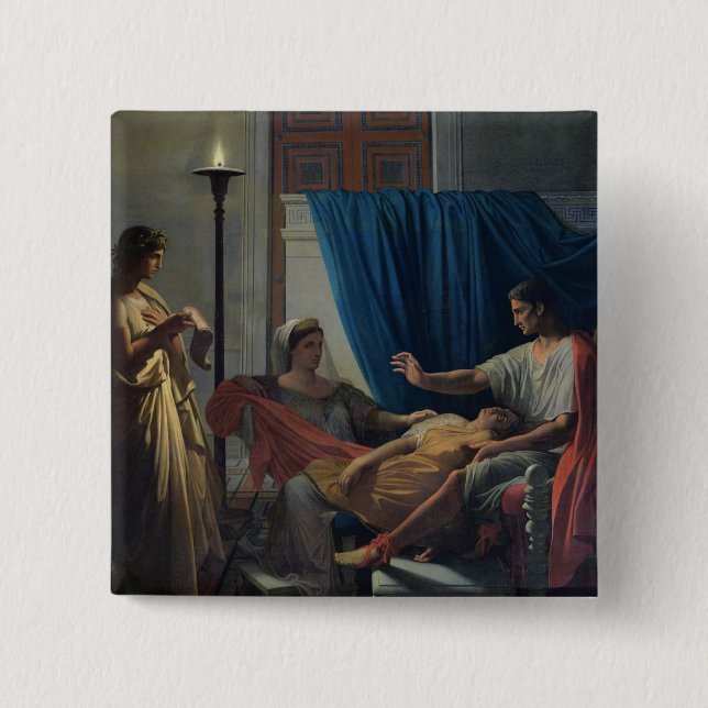 Virgil, der das Aeneid liest Button (Vorderseite)