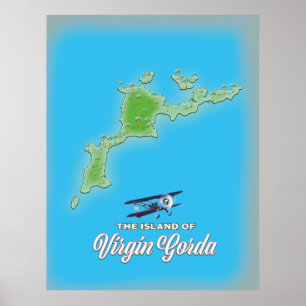 Virgin Gorda Karte Poster