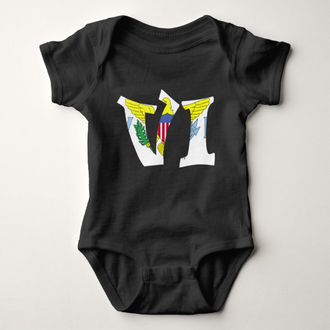 Virgin Islands Flag Baby Bodysuit One-Piece Baby Strampler (Vorderseite)