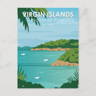 Virgin Islands Nationalpark Booten Vintage Postkarte