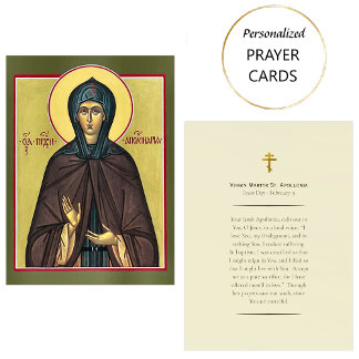 Virgin Martyr St. Apollonia Orthodox Prayer Card Platzkarte