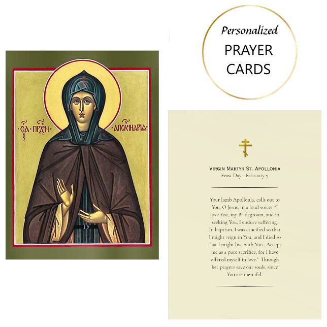 Virgin Martyr St. Apollonia Orthodox Prayer Card   Platzkarte (Von Creator hochgeladen)