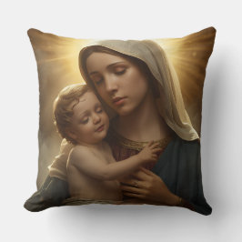 Virgin Mary and Baby Jesus Throw Pillow Kissen