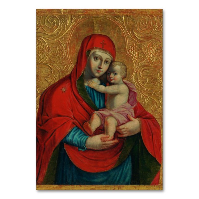 Virgin Mary and Jesus Child by Jan Rombauer Tischnummer (Vorderseite)