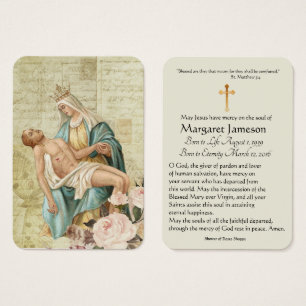 Virgin Mary Catholic Funeral Memorial Holy Card -