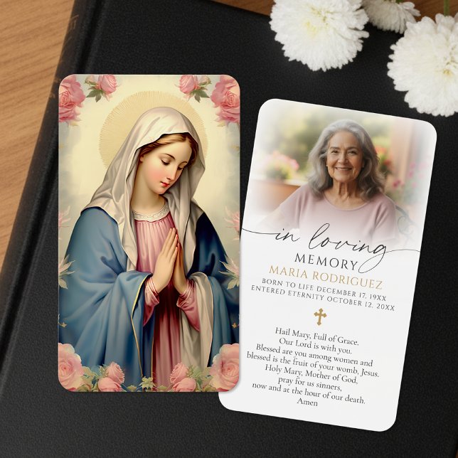 Virgin Mary In Loving Memory Sympathy Prayer Cards (Von Creator hochgeladen)