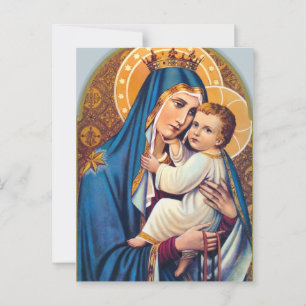 Virgin Mary Jesus Catholic Mass Offering Postkarte