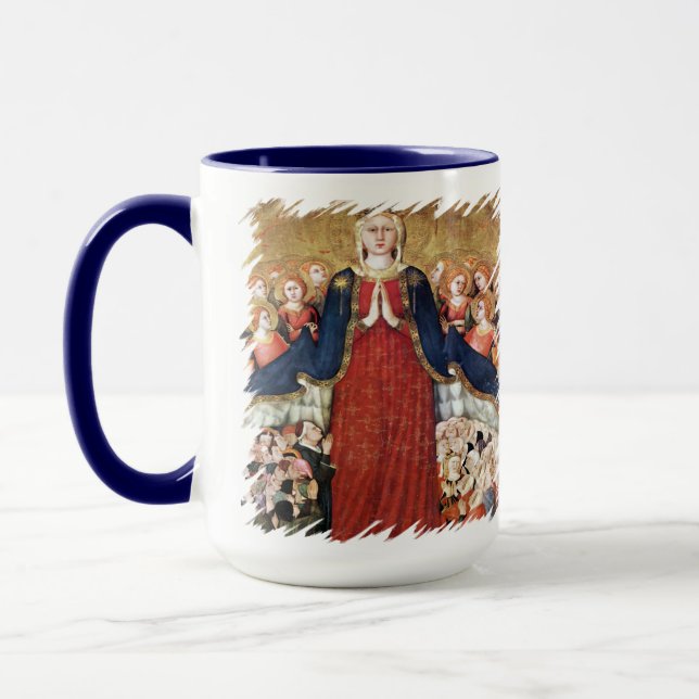Virgin Mary Mercy Under Her Mantle Catholic Memi Tasse (Links)