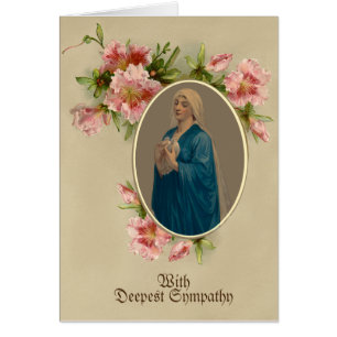 Virgin Mary Religious Vintage Floral Sympathy