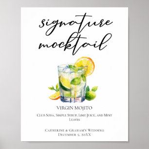 Virgin Mojito Hochzeit Signature Mocktail Poster