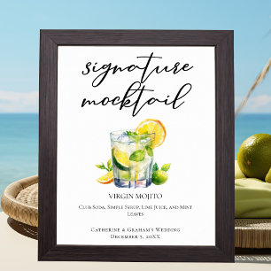 Virgin Mojito Hochzeit Signature Mocktail Poster