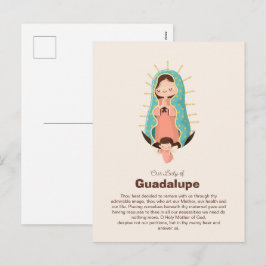 Virgin of Guadalupe Holded by an angel Feiertagspostkarte