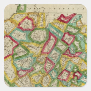 Virginia 3 quadratischer aufkleber