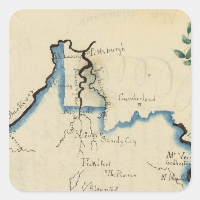Virginia 5 quadratischer aufkleber (Vorderseite)