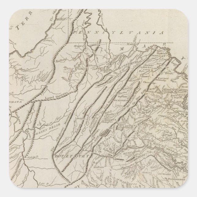 Virginia 6 quadratischer aufkleber (Vorderseite)