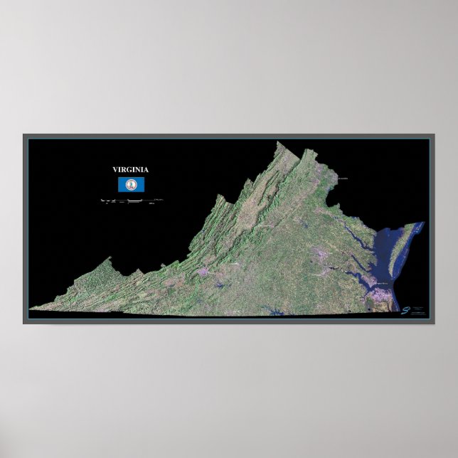 Virginia aus dem Weltraumsatellitenposter Poster (Vorne)