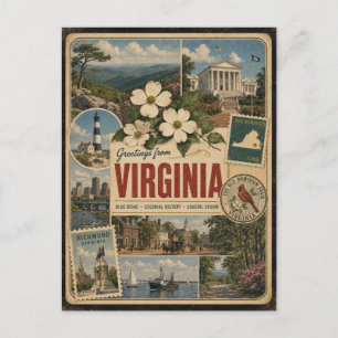 Virginia Authentische Vintage-Style-Postkarte Postkarte