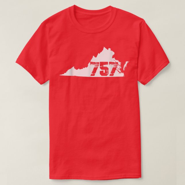 Virginia Beach 757 Area Code T - Shirt (Design vorne)