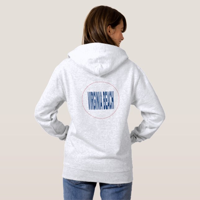 VIRGINIA-BEACH-Asche-Kapuzenpullover Hoodie (Schwarz voll)