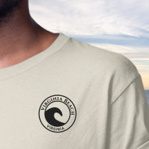 Virginia Beach Black Ocean Wave Circle Design