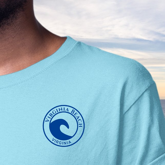 Virginia Beach Blue Ocean Wave Circle Design T-Shirt (Von Creator hochgeladen)