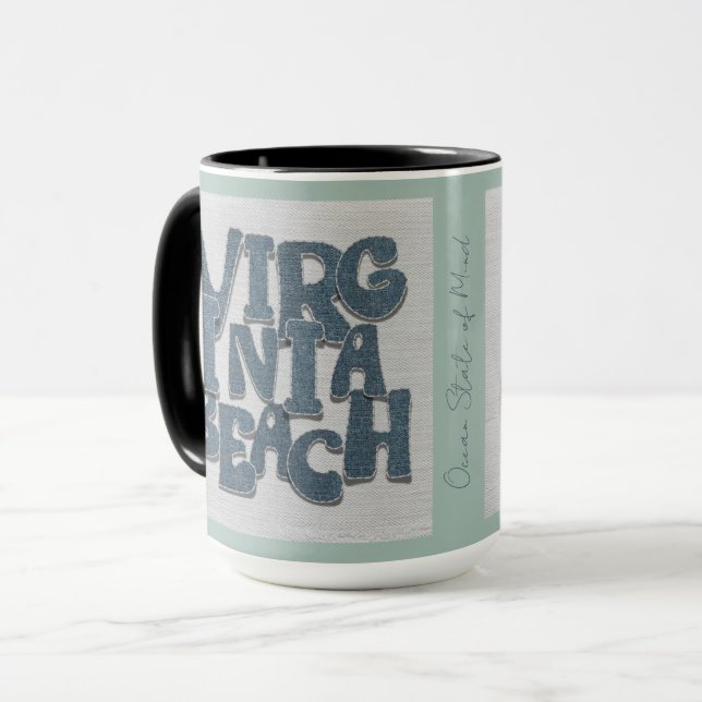 Virginia Beach Coastal Denim Mug  Tasse (Vorderseite Links)