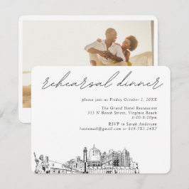 Virginia Beach Hochzeit Elegantes Probe Dinner Begleitkarte