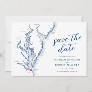 Virginia Beach Karte Moderne Hochzeit