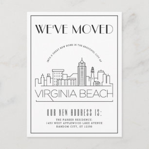 Virginia Beach Modern Deco   Adressänderung Ankündigungspostkarte