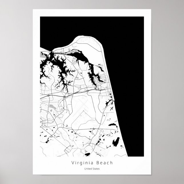 Virginia Beach Modern Minimal Abstrakt einfache Ka Poster (Vorne)