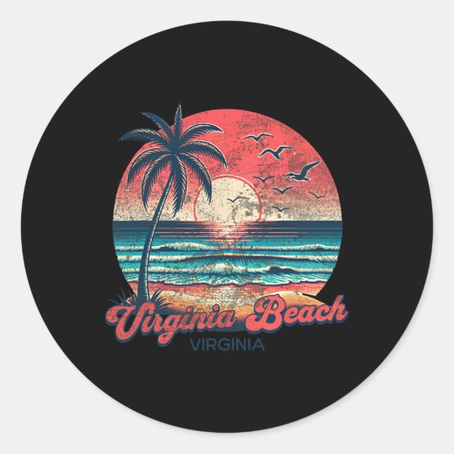 Virginia Beach  Runder Aufkleber (Vorderseite)