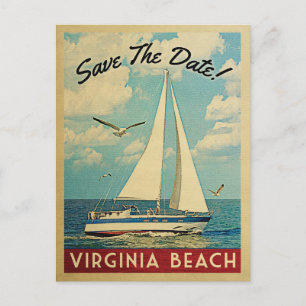 Virginia Beach Save the Date Sailboat Nautical Ankündigungspostkarte