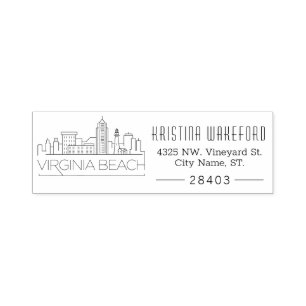 Virginia Beach   Selbstfarbige Briefmarke der benu Permastempel
