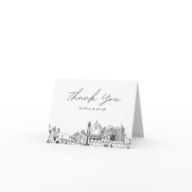 Virginia Beach Skyline Sketch Blank Danke Karte