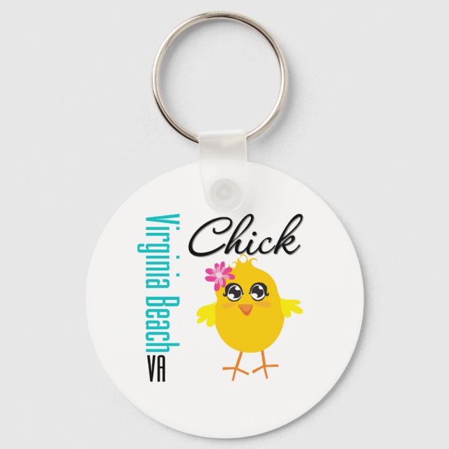Virginia Beach VA Chick Schlüsselanhänger (Vorderseite)