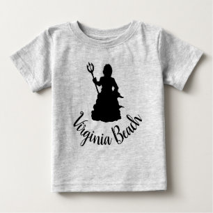 Virginia Beach, VA Neptune Statue Silhouette Baby T-shirt