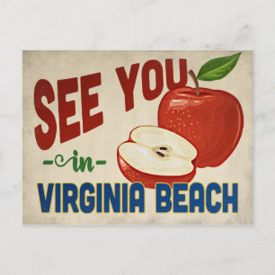 Virginia Beach Virginia Apple - Vintage Travel Postkarte