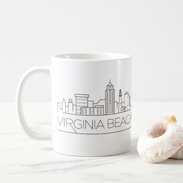 Virginia Beach, Virginia| City Stylized Skyline Kaffeetasse (Mit Donut)